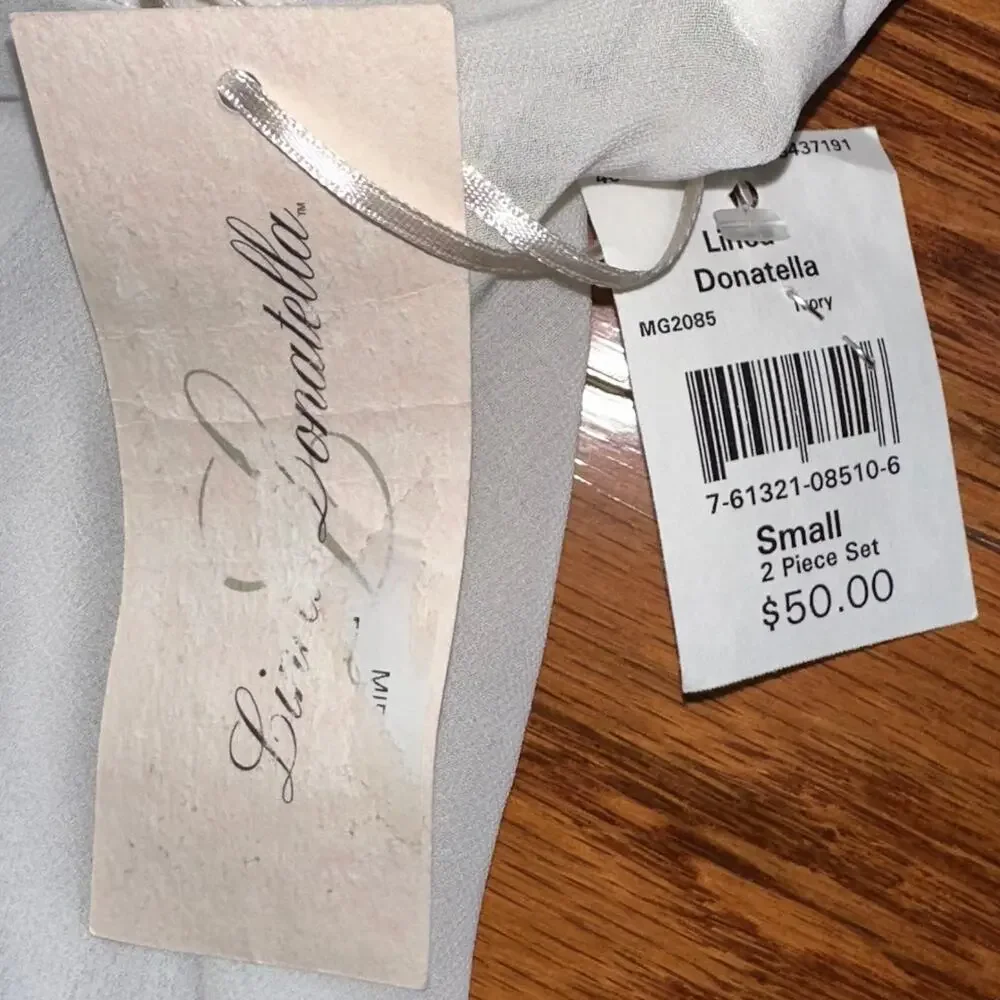 NWT Linea Donatella Ivory Bridal Slip Babydoll Chemise Size Small